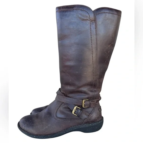 UGG 1005450 Rosen Brown Tall Women'sShearling Riding Harness Boots